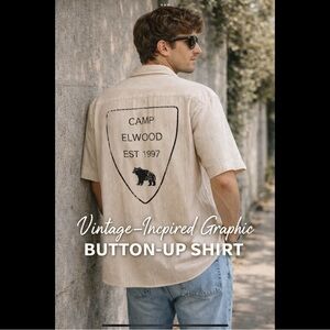 Elwood Vintage Inspired Graphic Button Up Shirt Striped Elwood Medium